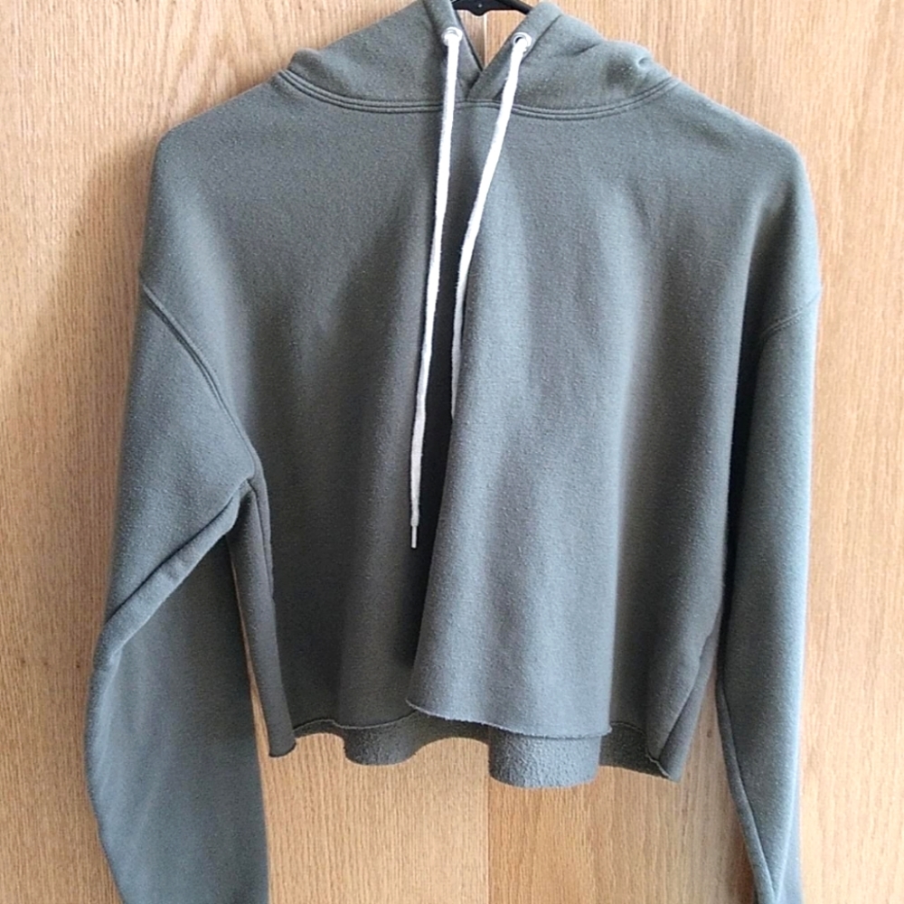 Green Cropped Hoodie
